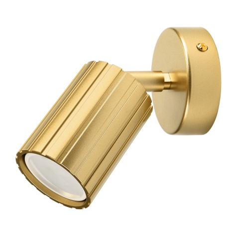 Kinkiet ścienny PRISMA - złoty ryflowany klosz, GU10