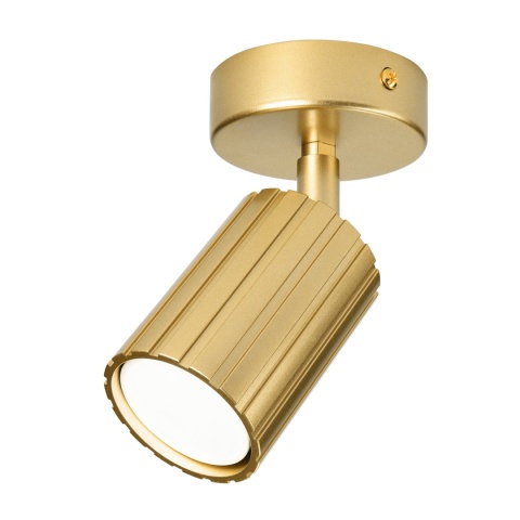 Kinkiet ścienny PRISMA - złoty ryflowany klosz, GU10