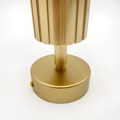 Kinkiet ścienny PRISMA - złoty ryflowany klosz, GU10