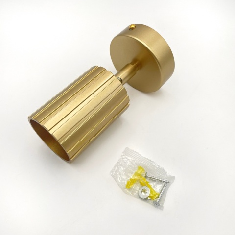 Kinkiet ścienny PRISMA - złoty ryflowany klosz, GU10