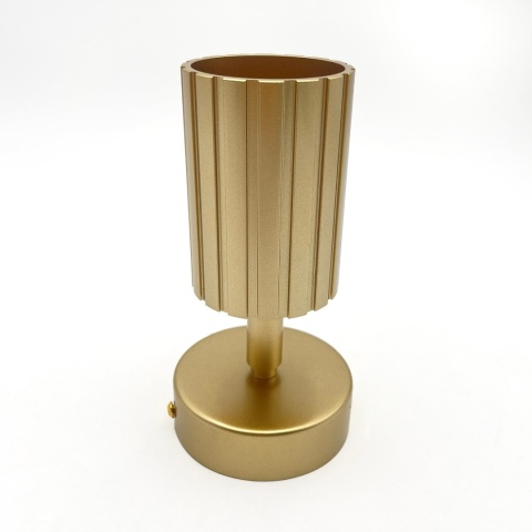 Kinkiet ścienny PRISMA - złoty ryflowany klosz, GU10