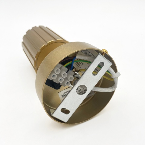 Kinkiet ścienny PRISMA - złoty ryflowany klosz, GU10