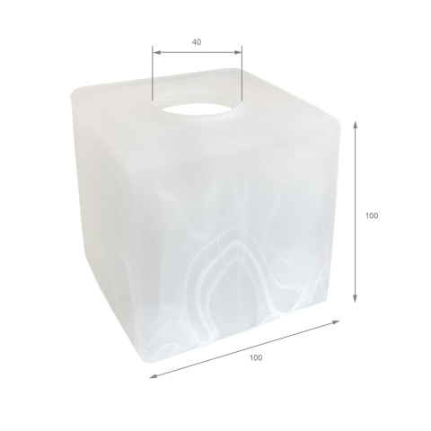 Klosz KOSTKA alabaster 80x75mm E27 Klosz KOSTKA alabaster 80x75mm E27