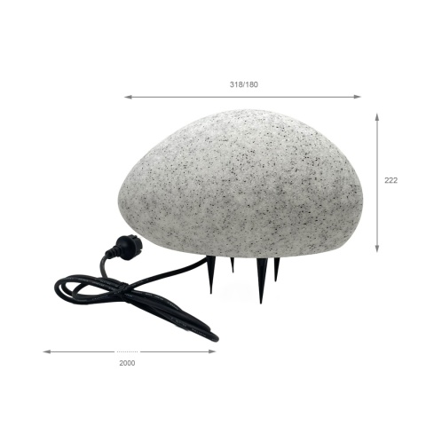 Lampa ogrodowa - GARDEN STONE szer. 31CM E27 imitacja kamienia