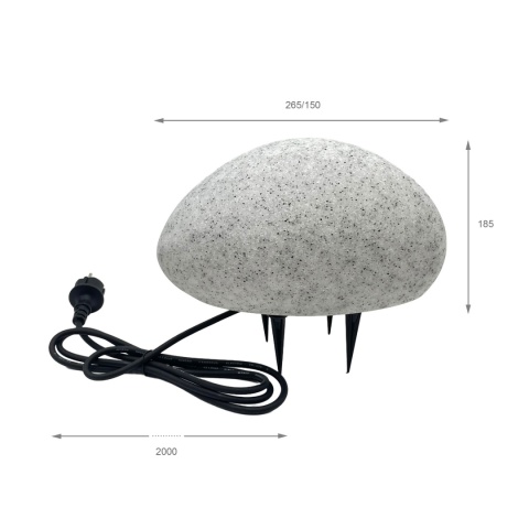 Lampa ogrodowa - GARDEN STONE szer. 26CM E27 imitacja kamienia
