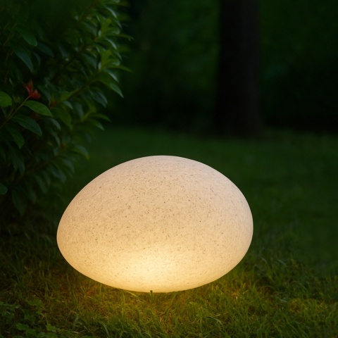 Lampa ogrodowa - GARDEN STONE szer. 26CM E27 imitacja kamienia