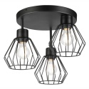 Lampa sufitowa 3-punktowa AUDREY czarna E27