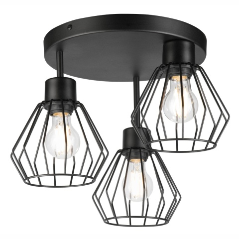 Lampa sufitowa 3-punktowa AUDREY czarna E27 Lampa sufitowa 3-punktowa AUDREY czarna E27