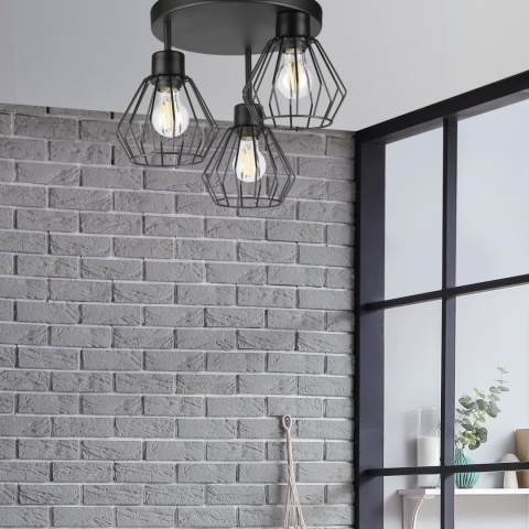 Lampa sufitowa 3-punktowa AUDREY czarna E27 Lampa sufitowa 3-punktowa AUDREY czarna E27