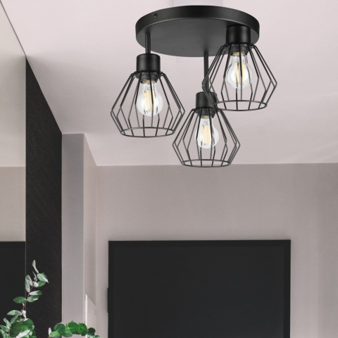 Lampa sufitowa 3-punktowa AUDREY czarna E27 Lampa sufitowa 3-punktowa AUDREY czarna E27
