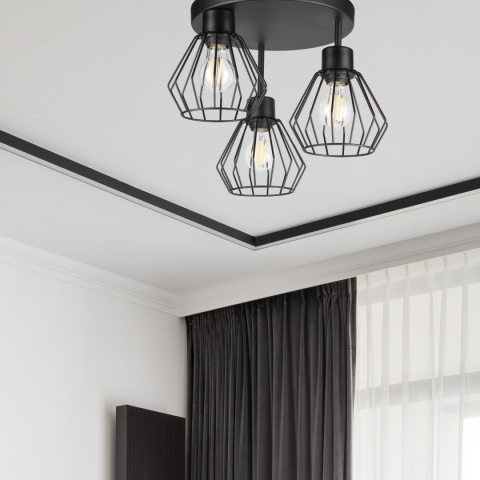 Lampa sufitowa 3-punktowa AUDREY czarna E27 Lampa sufitowa 3-punktowa AUDREY czarna E27