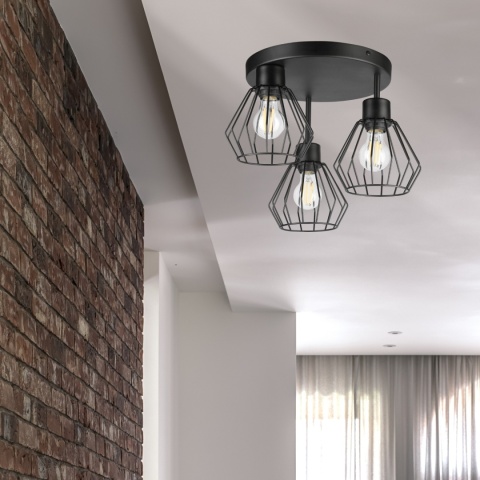 Lampa sufitowa 3-punktowa AUDREY czarna E27 Lampa sufitowa 3-punktowa AUDREY czarna E27