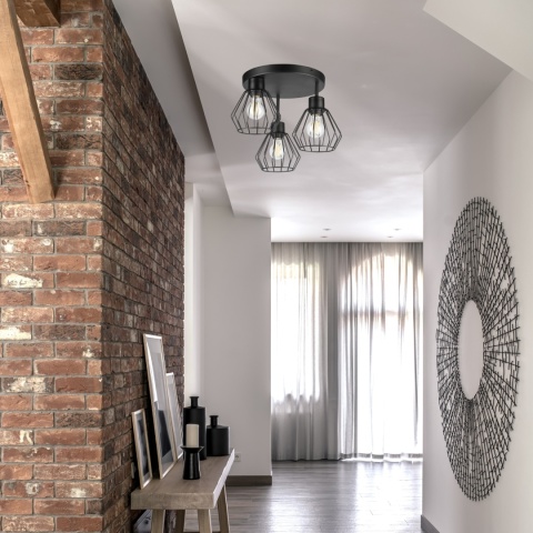 Lampa sufitowa 3-punktowa AUDREY czarna E27 Lampa sufitowa 3-punktowa AUDREY czarna E27