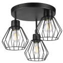 Lampa sufitowa 3-punktowa AUDREY czarna E27