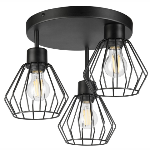 Lampa sufitowa 3-punktowa AUDREY czarna E27 Lampa sufitowa 3-punktowa AUDREY czarna E27