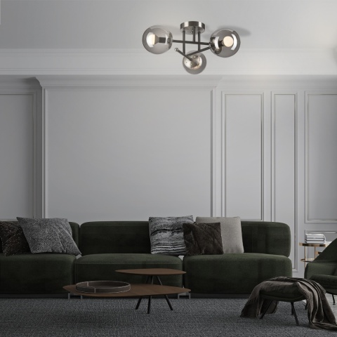Lampa sufitowa MALENA dymnoszara 3-punktowa E14 Lampa sufitowa MALENA dymnoszara 3-punktowa E14