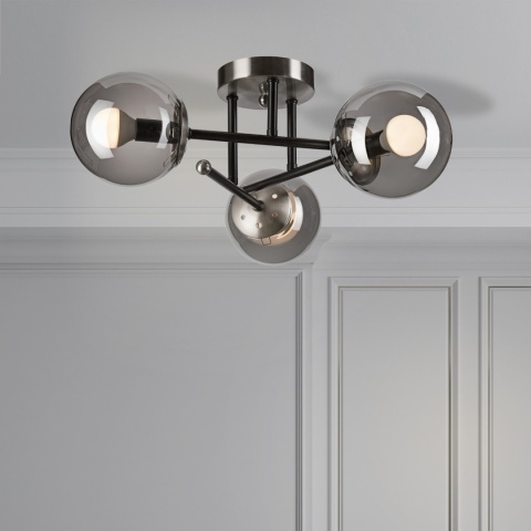 Lampa sufitowa MALENA dymnoszara 3-punktowa E14 Lampa sufitowa MALENA dymnoszara 3-punktowa E14