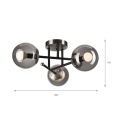 Lampa sufitowa MALENA dymnoszara 3-punktowa E14