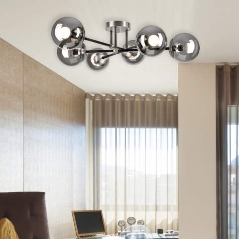 Lampa sufitowa MALENA dymnoszara 6-punktowa E14 Lampa sufitowa MALENA dymnoszara 6-punktowa E14
