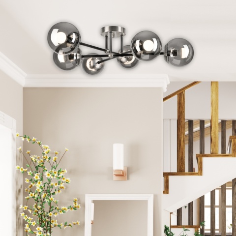 Lampa sufitowa MALENA dymnoszara 6-punktowa E14 Lampa sufitowa MALENA dymnoszara 6-punktowa E14