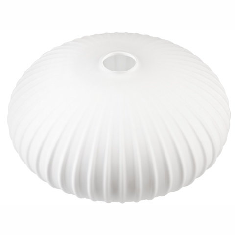 Lampa wisząca 1-punktowa HECTOR klosz ryflowany szkło, biały/złoty D