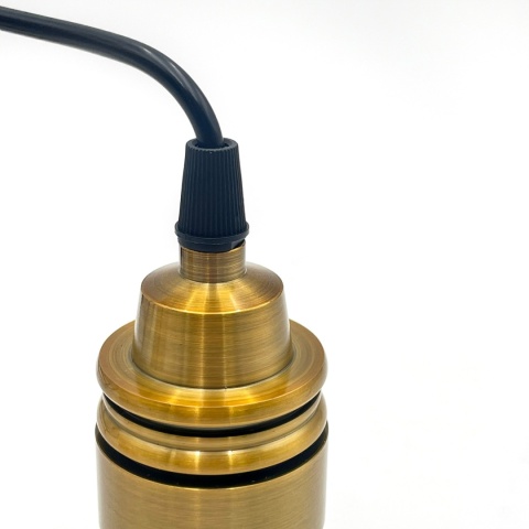 Lampa wisząca 1-punktowa HECTOR klosz ryflowany szkło, biały/złoty B