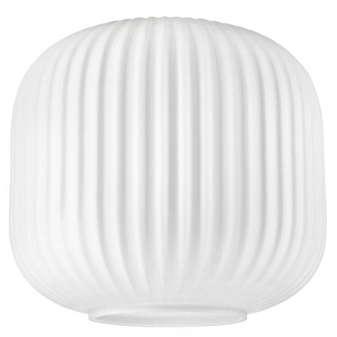 Lampa wisząca 1-punktowa HECTOR klosz ryflowany szkło, biały/złoty B