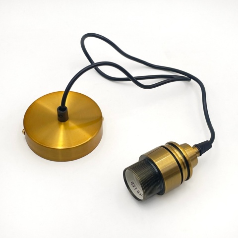 Lampa wisząca 1-punktowa HECTOR klosz ryflowany szkło, biały/złoty B