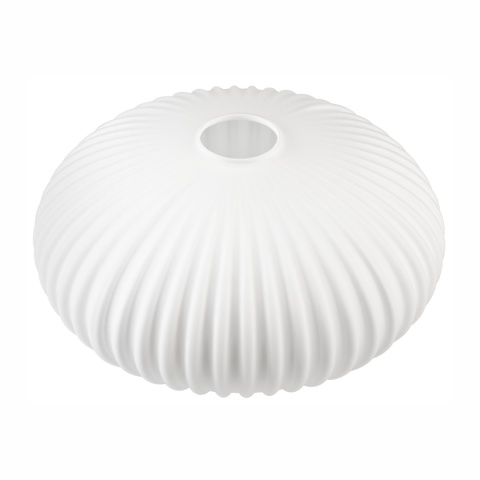 Lampa wisząca 1-punktowa HECTOR klosz ryflowany szkło, biały/złoty C