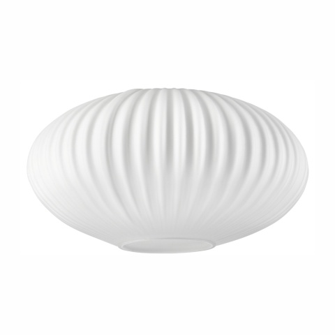 Lampa wisząca 1-punktowa HECTOR klosz ryflowany szkło, biały/złoty C