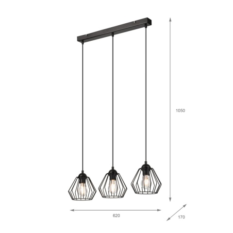 Lampa wisząca druciana 3-punktowa CORINA E27 Lampa wisząca druciana 3-punktowa CORINA E27
