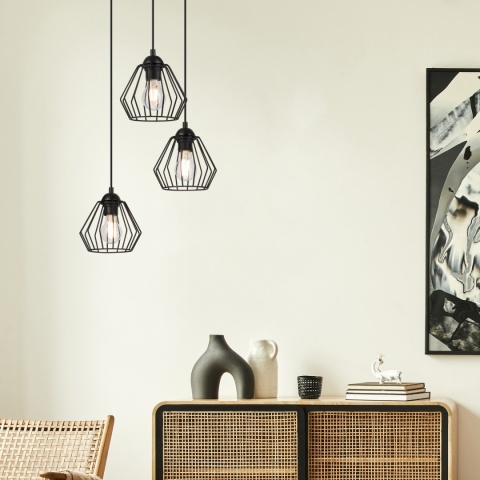 Lampa wisząca druciana 3-punktowa CORINA E27 Lampa wisząca druciana 3-punktowa CORINA E27