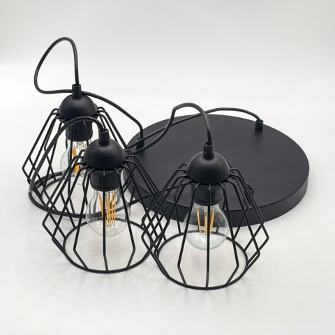 Lampa wisząca druciana 3-punktowa CORINA E27 Lampa wisząca druciana 3-punktowa CORINA E27