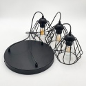 Lampa wisząca druciana 3-punktowa CORINA E27