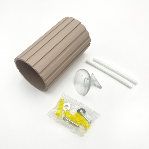 Nowoczesna lampa sufitowa PRISMA - beżowy ryflowany klosz, GU10