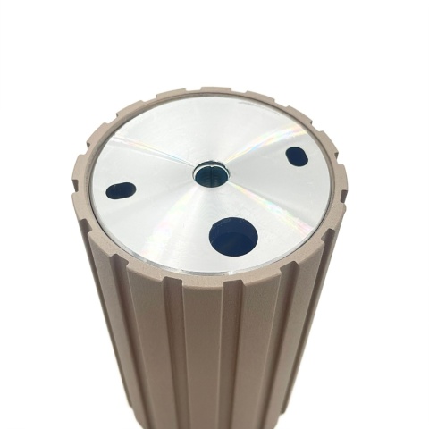 Nowoczesna lampa sufitowa PRISMA - beżowy ryflowany klosz, GU10