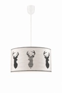 Lampa wisząca 1-punktowa z abażurem - DEER - biała, E27
