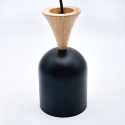 Lampa wisząca 1punktowa NOLAN, Ø 11 cm, czarna, dąb E27