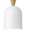 Lampa wisząca 1punktowa NOLAN, Ø 11 cm, biała, dąb E27
