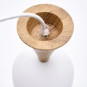 Lampa wisząca 1punktowa NOLAN, Ø 11 cm, biała, dąb E27