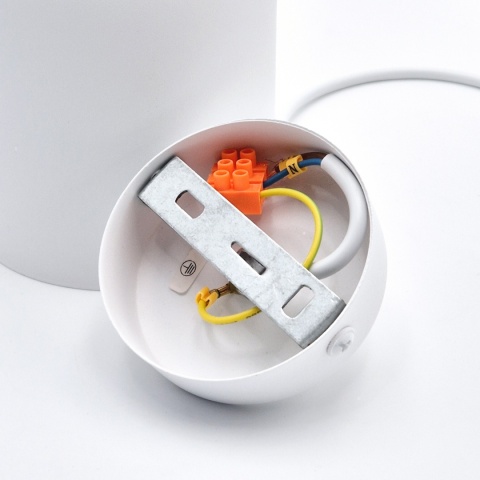 Lampa wisząca 1punktowa NOLAN, Ø 11 cm, biała, dąb E27