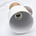 Lampa wisząca 1punktowa NOLAN, Ø 11 cm, biała, dąb E27