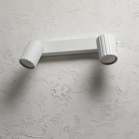 Nowoczesna lampa PRISMA 30 cm - biała - klosze ryflowane, GU10