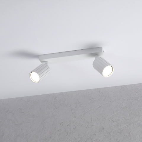 Nowoczesna lampa PRISMA 30 cm - biała - klosze ryflowane, GU10