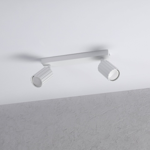 Nowoczesna lampa PRISMA 30 cm - biała - klosze ryflowane, GU10