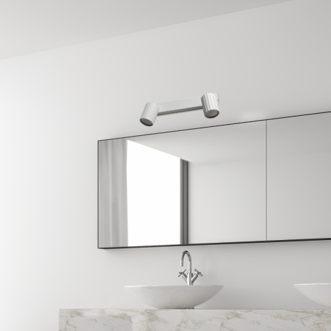 Nowoczesna lampa PRISMA 30 cm - biała - klosze ryflowane, GU10