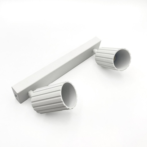 Nowoczesna lampa PRISMA 30 cm - biała - klosze ryflowane, GU10