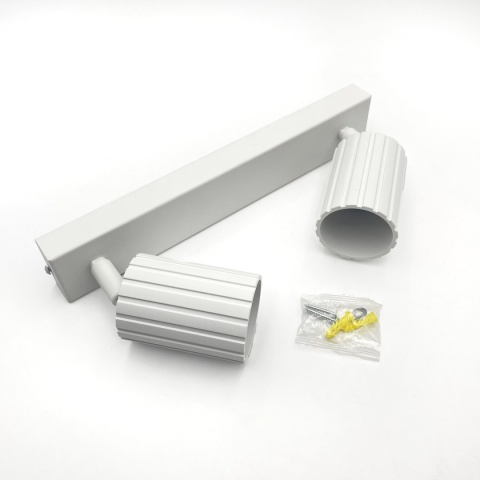 Nowoczesna lampa PRISMA 30 cm - biała - klosze ryflowane, GU10