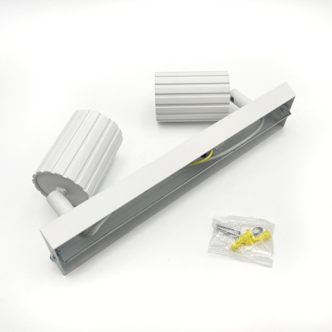 Nowoczesna lampa PRISMA 30 cm - biała - klosze ryflowane, GU10