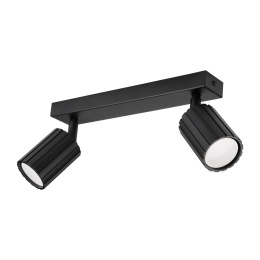 Nowoczesna lampa PRISMA 30 cm - czarna - klosze ryflowane, GU10